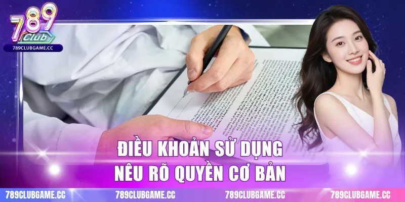 Điều khoản sử dụng nêu rõ quyền cơ bản