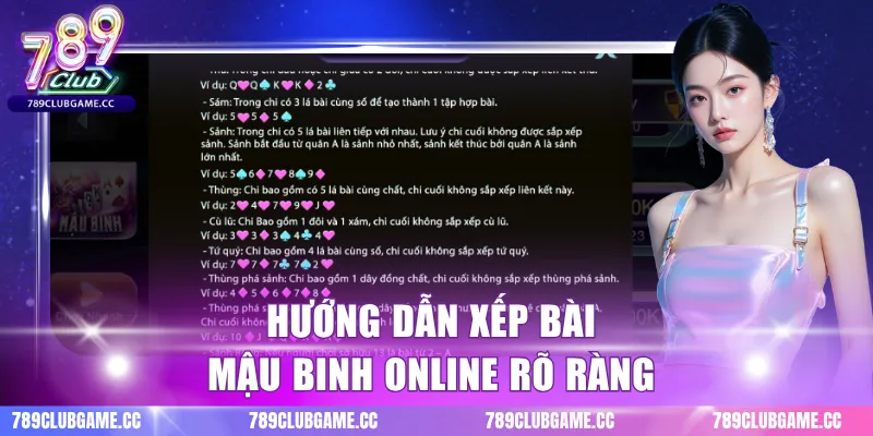 Hướng dẫn xếp bài mậu binh online rõ ràng